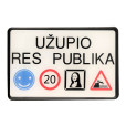 Baltas magnetas Užupio Res Publika